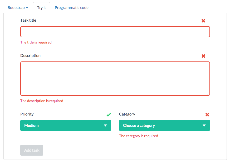 Playing with Flat UI - FormValidation